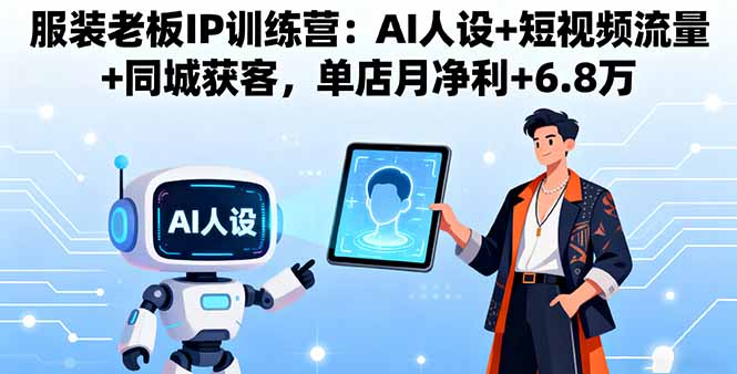 服装老板IP训练营：AI人设+短视频流量+同城获客，单店月净利+6.8万 - 小毅网创-小毅网创