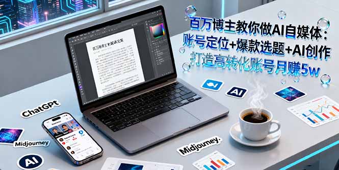 百万博主教你做AI自媒体：账号定位+爆款选题+AI创作 打造高转化账号月赚5w-百创网