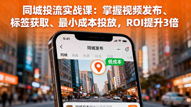 同城投流实战课：掌握视频发布、标签获取、最小成本投放，ROI提升3倍 - 小毅网创-小毅网创