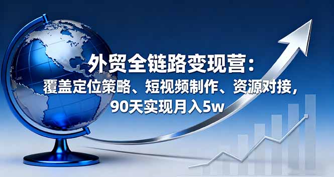 外贸全链路变现营：覆盖定位策略、短视频制作、资源对接，90天实现月入5w - 小毅网创-小毅网创