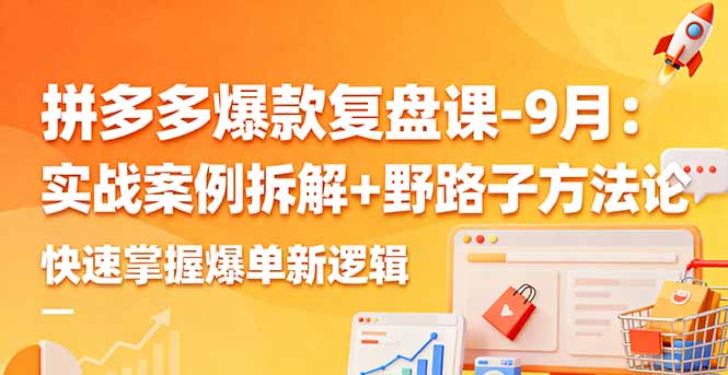 拼多多爆款复盘课-9月：实战案例拆解+野路子方法论，快速掌握爆单新逻辑-轻创终点站