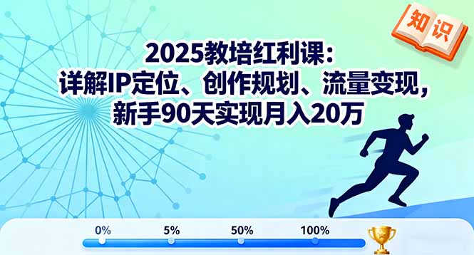 2025教培红利课：详解IP定位、创作规划、流量变现，新手90天实现月入20万-轻创终点站