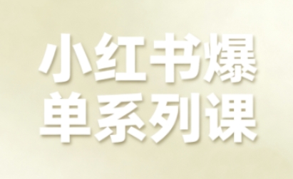 小红书爆单系列课，聚焦小红书电商全链路增长-轻创终点站
