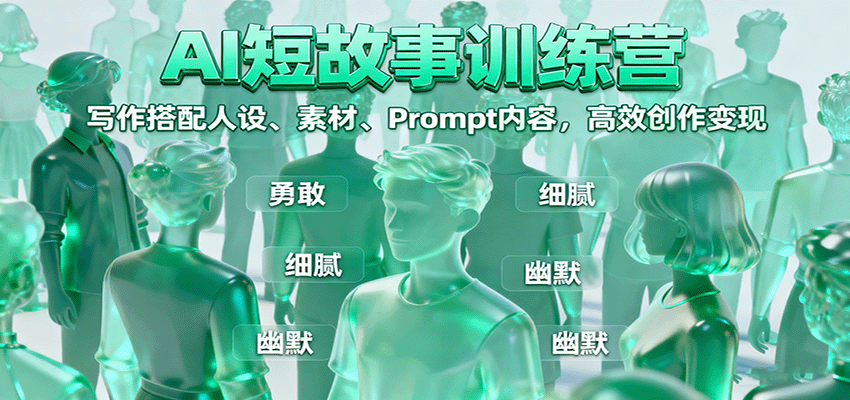 AI短故事训练营：写作搭配人设、素材、Prompt内容，高效创作变现-百创网