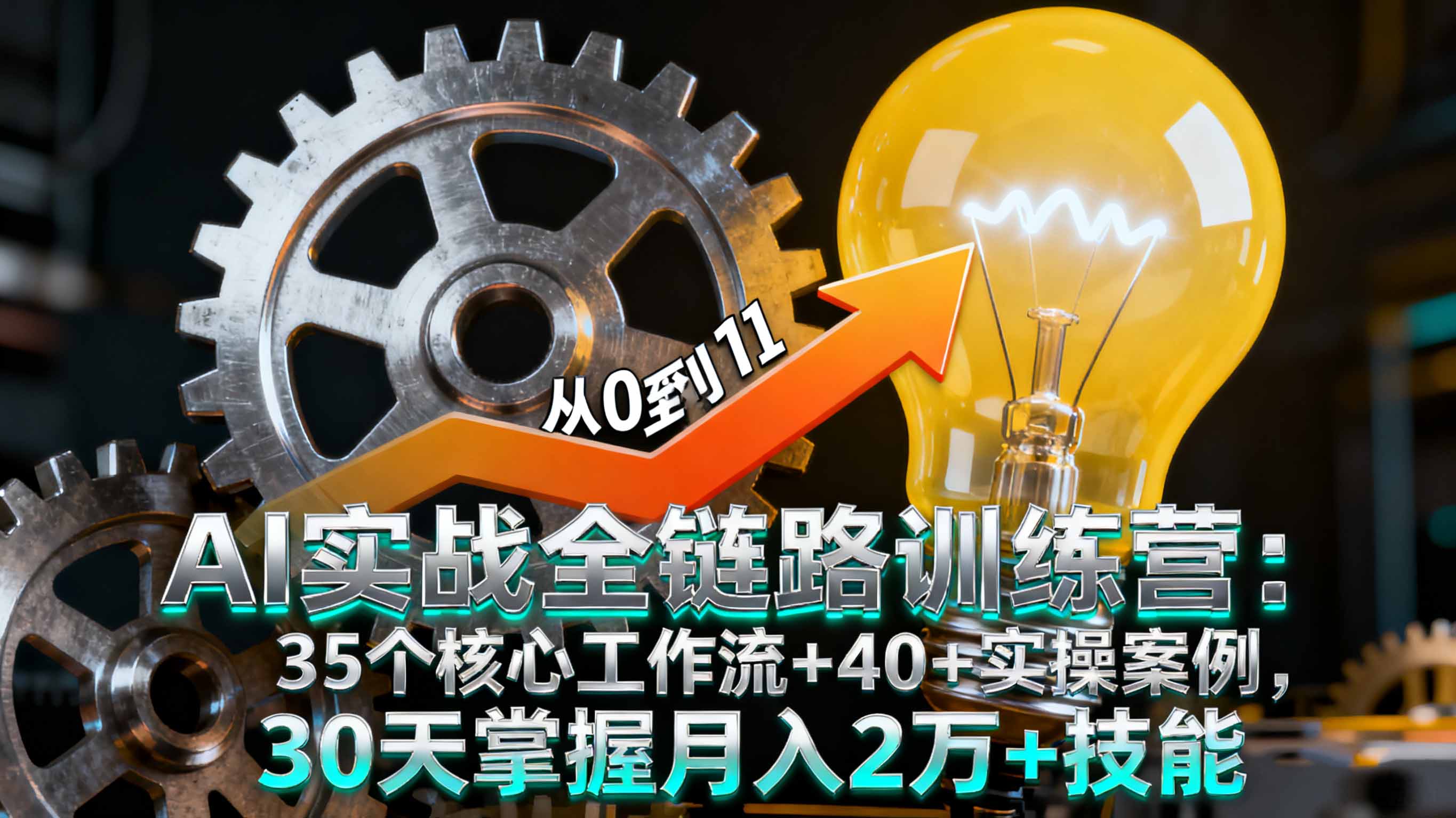 AI实战全链路训练营：35个核心工作流+40+实操案例，30天掌握月入2万+技能-轻创终点站
