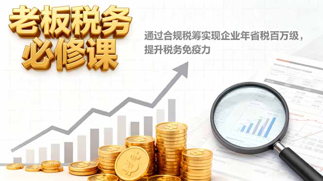 老板税务必修课，通过合规税筹实现企业年省税百万级，提升税务免疫力-易购买商城