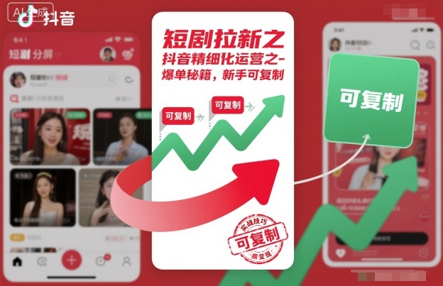 短剧拉新之抖音精细化运营之爆单秘籍，新手可复制-第一人副业终点站
