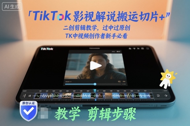 TikTok影视解说搬运切片+二创剪辑教学，过中过原创，TK中视频创作者新手必看-第一人副业终点站
