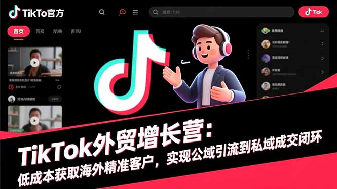 TikTok外贸增长营：低成本获取海外精准客户，实现公域引流到私域成交闭环-安小熙网创平台