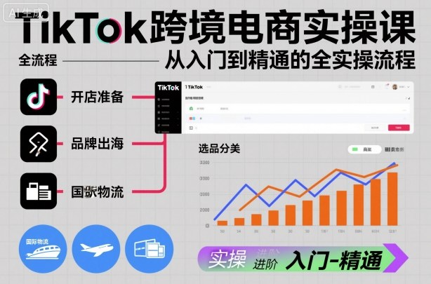 TikTok跨境电商实操课，从入门到精通的全实操流程-第一人副业终点站