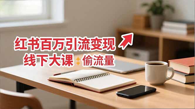 小红书百万引流变现-11月线下大课：分享从0到百万引流路径，手把手教偷流量、拿结果-第一人副业终点站