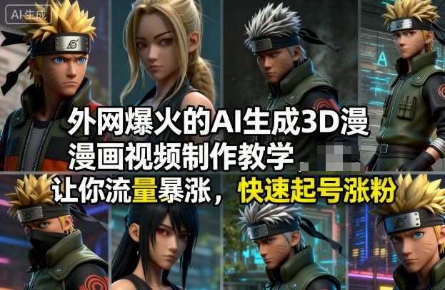外网爆火的AI生成3D漫画视频制作教学,让你流量暴涨,快速起号涨粉! 20251203040034-692fb5e224243.jpg