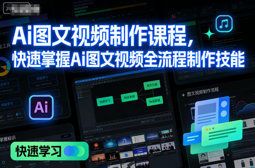 Ai图文视频制作课程，快速掌握Ai图文视频全流程制作技能-轻创终点站