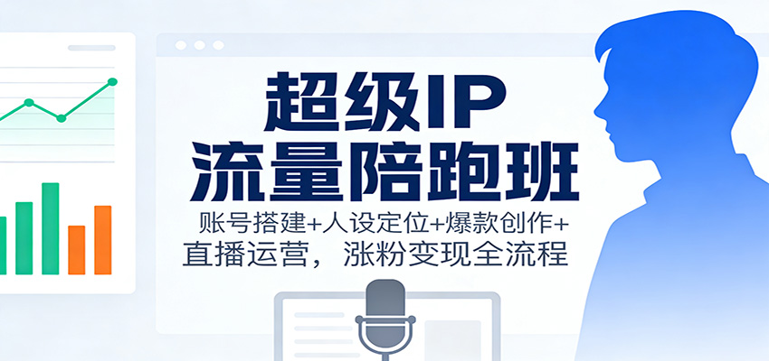 超级IP流量陪跑班：账号搭建+人设定位+爆款创作+直播运营，涨粉变现全流程-小毅网创