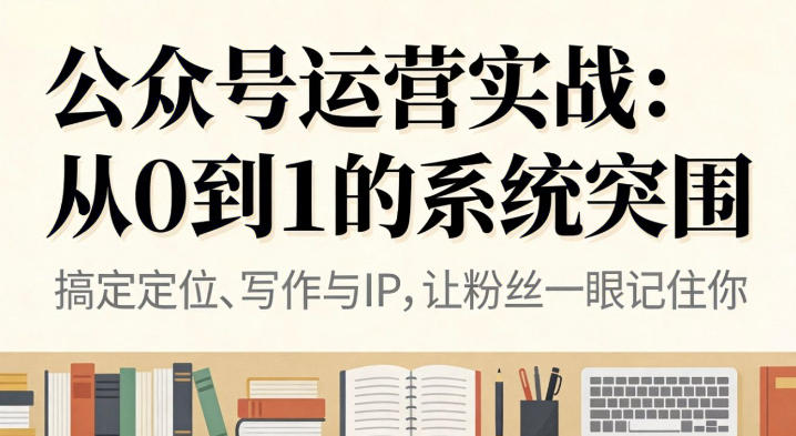 公众号运营实战，从定位到变现的全流程，从0到1的系统突围-安小熙网创平台