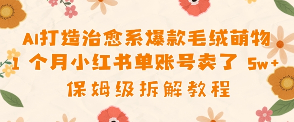 AI打造治愈系爆款毛绒萌物1个月卖了几w，保姆级项目拆解-轻创终点站