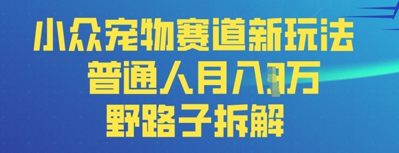 小众宠物赛道新玩法，普通人月入过1W的野路子拆解-轻创终点站