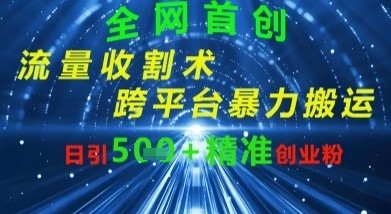全网流量收割术：跨平台暴力搬运，日引500+精准创业粉-轻创终点站