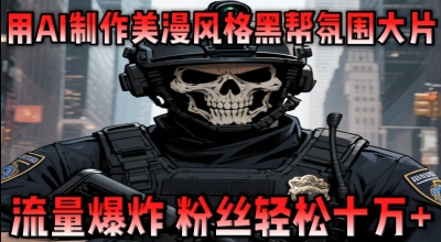 用AI制作美漫风格黑帮氛围大片，流量爆炸，粉丝轻松十W+-轻创终点站